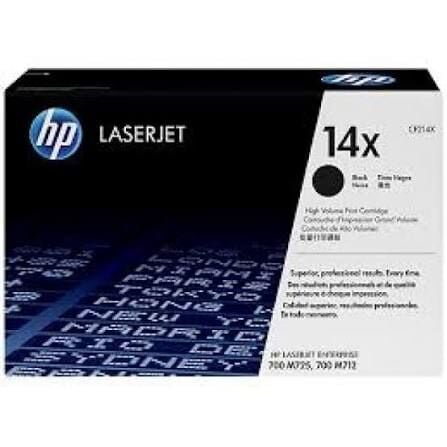 HP 14X (CF214X) Siyah Toner | Yüksek Kapasiteli Orijinal Black LaserJet Toner | Enterprise 700 M712 M725 Uyumlu | 17.500 Sayfa