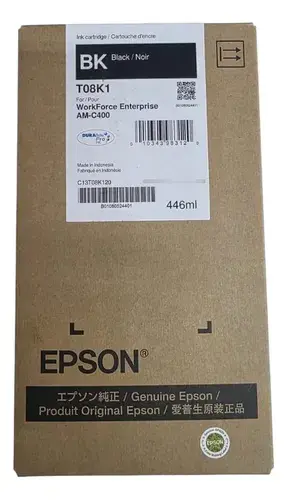 Epson T08N1 Siyah Mürekkep Kartuşu | High Capacity Black Ink Cartridge | WorkForce Enterprise AM-C400 Uyumlu | Orijinal Pigment Mürekkep