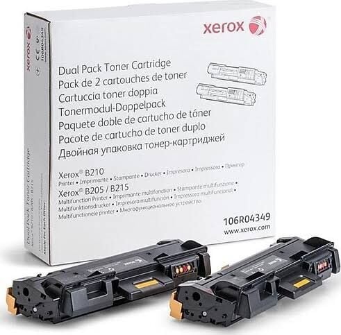 Xerox 106R04349 Siyah Toner | Dual Pack 2'li Black Toner Kartuşu | B205 B210 B215 Uyumlu | 6.000 Sayfa