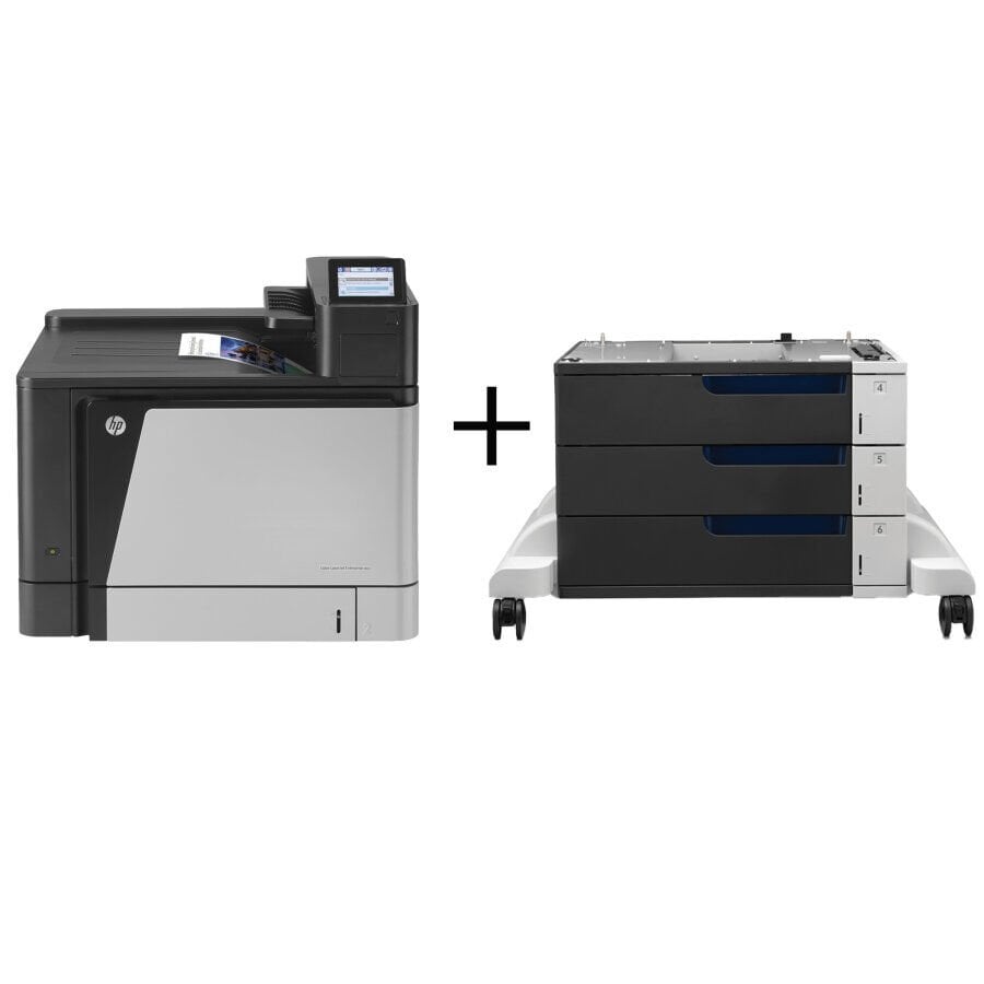 HP Color LaserJet Enterprise M855dn (A2W77A) A3 Renkli Lazer Yazıcı | HP C1N63A Kaset Dahil, Kurumsal Yüksek Kapasiteli Ofis Yazıcısı (SET)
