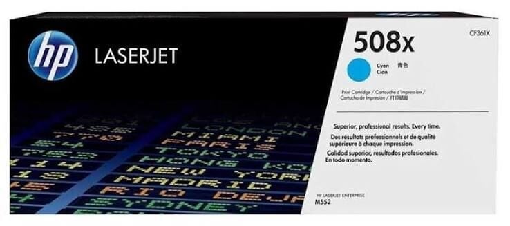 HP 508X Mavi Toner | CF361X High Yield Cyan Orijinal Toner Kartuşu | M552 M553 M577 Uyumlu | 9.500 Sayfa