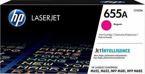 HP 655A Kırmızı Toner | CF453A Magenta Orijinal Toner Kartuşu | M652 M653 M681 M682 Uyumlu | 10.500 Sayfa