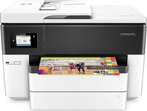 HP OfficeJet Pro 7740 (G5J38A) A3 Wi-Fi Çok Fonksiyonlu Renkli Inkjet Yazıcı (Tarayıcı + Fotokopi + Faks | Ethernet | Profesyonel Geniş Format Baskı)