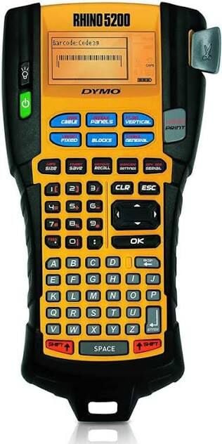 DYMO Rhino PRO 5200 Taşınabilir Endüstriyel Etiketleme Makinesi | Termal Transfer | 6–19 mm Etiket Desteği | Profesyonel Kablo Etiketleme