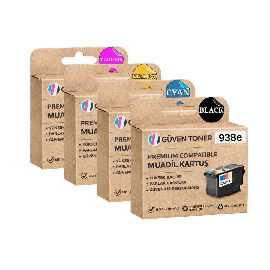 HP 938e 4 Renk Muadil Kartuş Seti Yüksek Kapasite