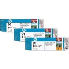 HP C9481A (91) Foto Siyah Orjinal Plotter Kartuş 3lü Paket - Designjet Z6100