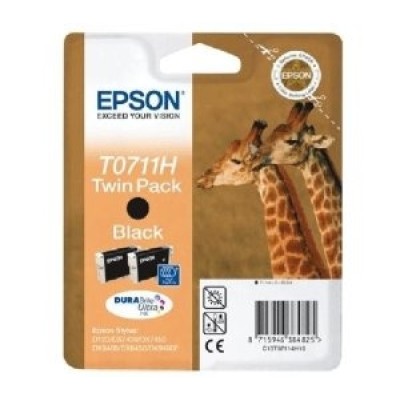 Epson C13T07114H (T0711H) Siyah Orjinal Kartuş İkili Paket - Stylus SX215 (T2325) hemen satın al!