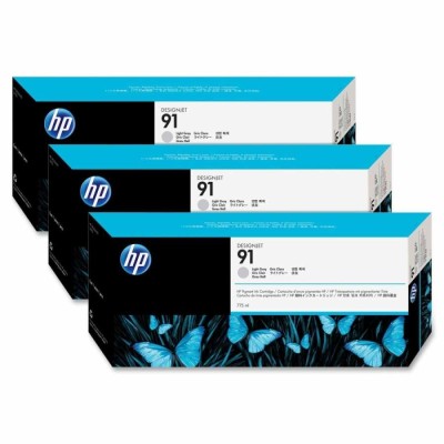 HP C9482A (91) Açık Gri Orjinal Plotter Kartuş 3lü Paket - Designjet Z6100 (T2620) hemen satın al!