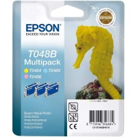 Epson C13T048B4020 3lü Paket Orjinal Kartuş - Sarı / Açık Kırmızı-Açık Mavi