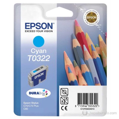 Epson C13T032240 (T0322) Mavi Orjinal Kartuş (T2901) hemen satın al!