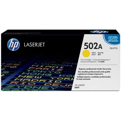 HP Q6472A (502A) Sarı Orjinal Toner - Laserjet 3600 (T4941) hemen satın al!