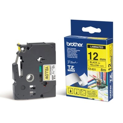 Brother TZ-631 TZ-Tape 12mm Sarı-Siyah Etiket Şeridi - PT-1280 / PT-1830 (T6232) hemen satın al!