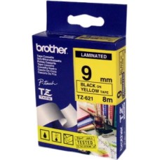 Brother TZ-621 9mm Sarı Üzerine Siyah Etiket Şeridi - PT-1280 / PT-1830