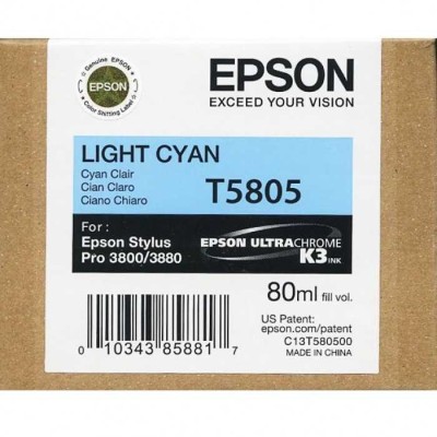 Epson C13T580500 (T5805) Açık Mavi Orjinal Kartuş - Stylus Pro 3800 (T7434) hemen satın al!
