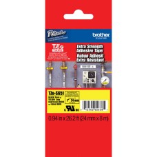 Brother TZE-S651 (24MM) Sarı Üzerine Siyah Lamine Etiket