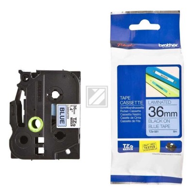 Brother TZe-561 Mavi üzerine Siyah Laminasyonlu Etiket 36mm x 8m (T15032) hemen satın al!