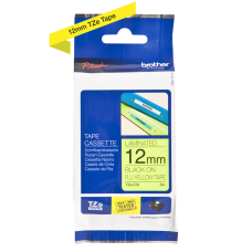 Brother TZe-C31 Flu Sarı Üzerine Siyah Fosforlu Laminasyonlu Etiket 12mm