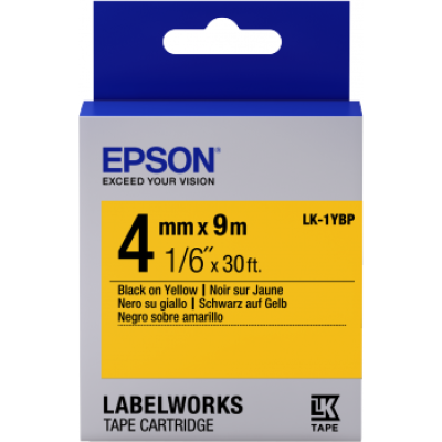Epson C53S651002 (LK-1YBP) Sarı Üzerine Siyah Orjinal Etiket Şeridi - LW-400 / LW-600P (T11354) hemen satın al!
