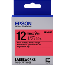 Epson C53S654007 Kırmızı Üzerine Siyah Orjinal Etiket Şeridi - LW-400