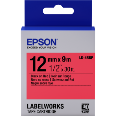 Epson C53S654007 (LK-4RBP) Kırmızı Üzerine Siyah Orjinal Etiket Şeridi - LW-400 (T11356) hemen satın al!