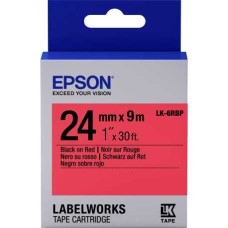 Epson C53S656004 Kırmızı Üzerine Siyah Orjinal Etiket Şeridi - LW-400 / LW-600P