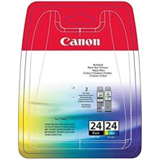 Canon BCI-24 (6881A042) Renkli-Siyah İkili Paket Orjinal Kartuş - i250 / i320