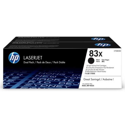 HP CF283XD (83X) İkili Paket Siyah Orjinal Toner Yüksek Kapasite - M201dw / M225dn (T12920) hemen satın al!