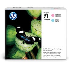 HP P2V37A (91) Açık Kırmızı-Açık Mavi İkili Paket Orjinal Baskı Kafası - Designjet Z6100