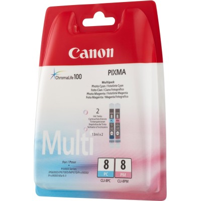 Canon CLI-8PC / CLI-8PM (0624B026) İkili Paket Orjinal Kartuş - IP3300 / IP4200  (T13048) hemen satın al!