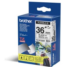 Brother TZe-FX261 Beyaz Üzerine Siyah Orjinal Etiket Şeridi 36mm x 8m - PT-3600