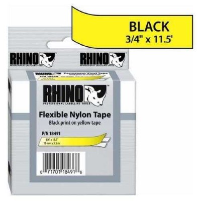 Dymo Rhino Pro 18756 Sarı-Siyah Naylon Şerit 12mm x 3.5m (T16348) hemen satın al!
