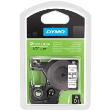 Dymo S0718040 16957 D1 Beyaz-Siyah Rhinopro Sabit Polyester Orjinal Şerit 12mm x 3,5m