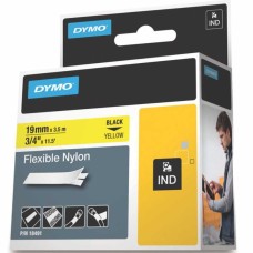 Dymo Rhino Pro Sarı Siyah Esnek Naylon Şerit 19mm x 3,5m - 18491