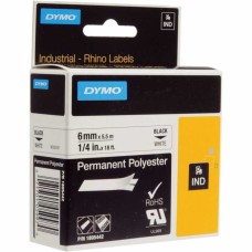 Dymo Rhino Pro 1805442 Beyaz Siyah Sabit Polyester Şerit 6mm x 5,5m