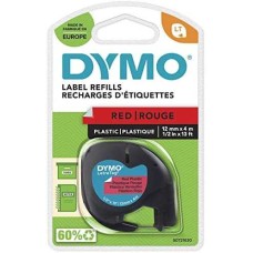 Dymo S0721630 Kırmızı LetraTag Plastik Şerit 12mm x 4m