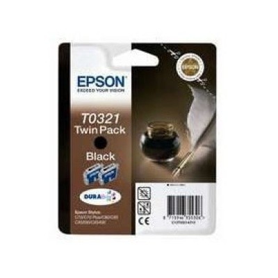 Epson C13T032142 (T0321) İkili Paket Siyah Orjinal Kartuş - Stylus C70 / C80 hemen satın al!
