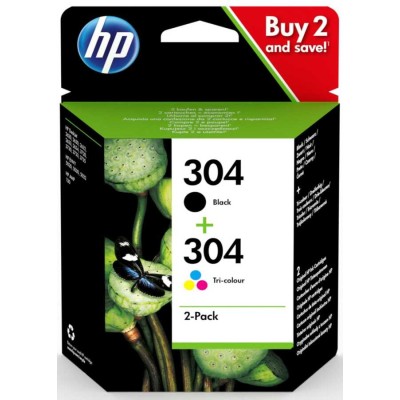 En uygun HP 3JB05AE 304 Siyah Renkli İkili Paket Orjinal Kartuş DeskJet 2620 2621 hemen satın al!