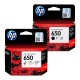 HP 650 CZ101AE Siyah Renkli 2'li Set Kartuş