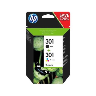 En uygun HP N9J72AE (301) İkili Paket Siyah+Renkli Orjinal Kartuş hemen satın al!